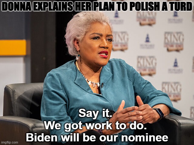 More elder abuse is on the way | DONNA EXPLAINS HER PLAN TO POLISH A TURD; Say it. 
We got work to do. 
Biden will be our nominee | image tagged in donna brazile,democrat party,democratic convention,joe biden,potus,potato | made w/ Imgflip meme maker