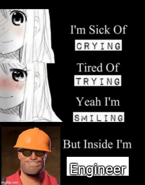 I'm Sick Of Crying | Engineer | image tagged in i'm sick of crying | made w/ Imgflip meme maker