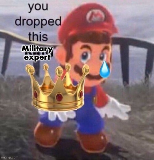 Mario you dropped this king | Military expert | image tagged in mario you dropped this king | made w/ Imgflip meme maker