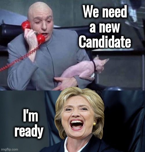 Dr Evil and Frau | We need a new Candidate I'm ready | image tagged in dr evil and frau | made w/ Imgflip meme maker