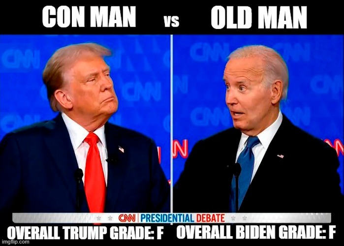 It's a tie folks! | image tagged in donald trump,joe biden,election 2024,presidential debate | made w/ Imgflip meme maker