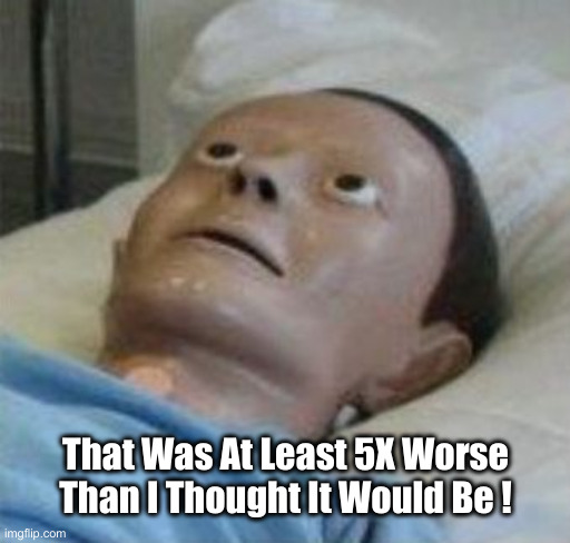 cpr dummy | That Was At Least 5X Worse Than I Thought It Would Be ! | image tagged in cpr dummy | made w/ Imgflip meme maker