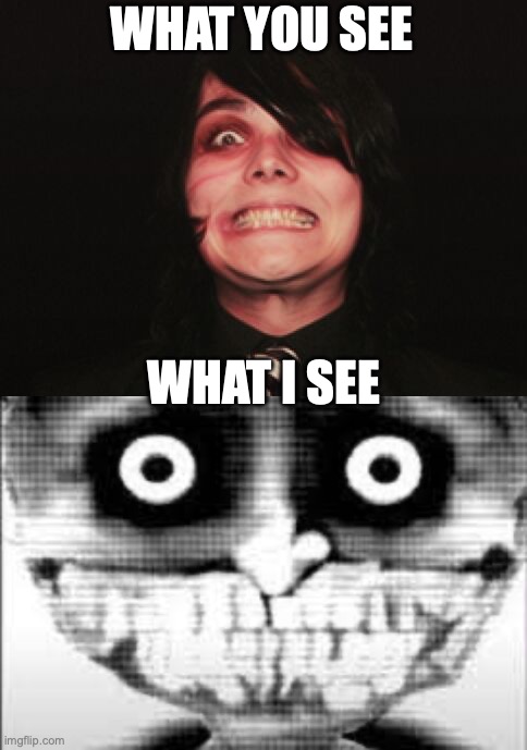 NO | WHAT YOU SEE WHAT I SEE | image tagged in gerard way and frank iero,mibu phase 29 | made w/ Imgflip meme maker