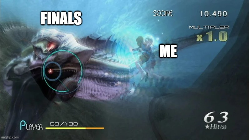 Pain | FINALS; ME | image tagged in sin and punishment | made w/ Imgflip meme maker