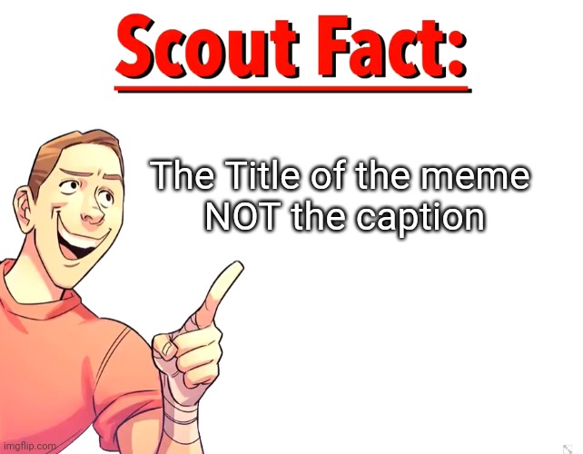 Scout Fact | The Title of the meme 
NOT the caption | image tagged in scout fact | made w/ Imgflip meme maker