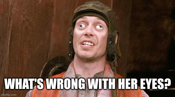 Steve Buscemi | WHAT'S WRONG WITH HER EYES? | image tagged in steve buscemi | made w/ Imgflip meme maker