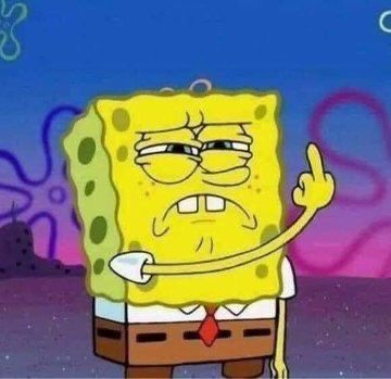 High Quality Spongebob gives the finger Blank Meme Template