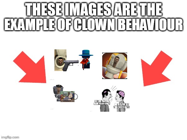These images are the Examples of Clown behaviour | THESE IMAGES ARE THE | image tagged in this image is a example of clown behaviour | made w/ Imgflip meme maker
