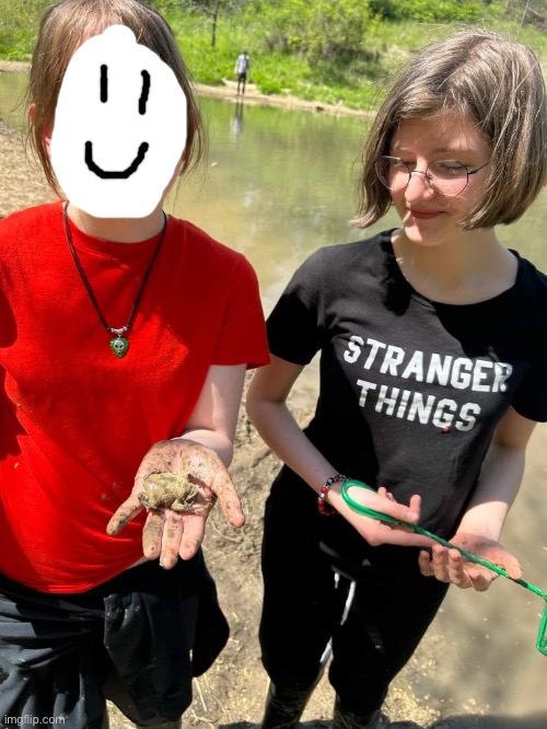 My crush and I at a pond (she doesn’t want random people to know what she looks like) | made w/ Imgflip meme maker