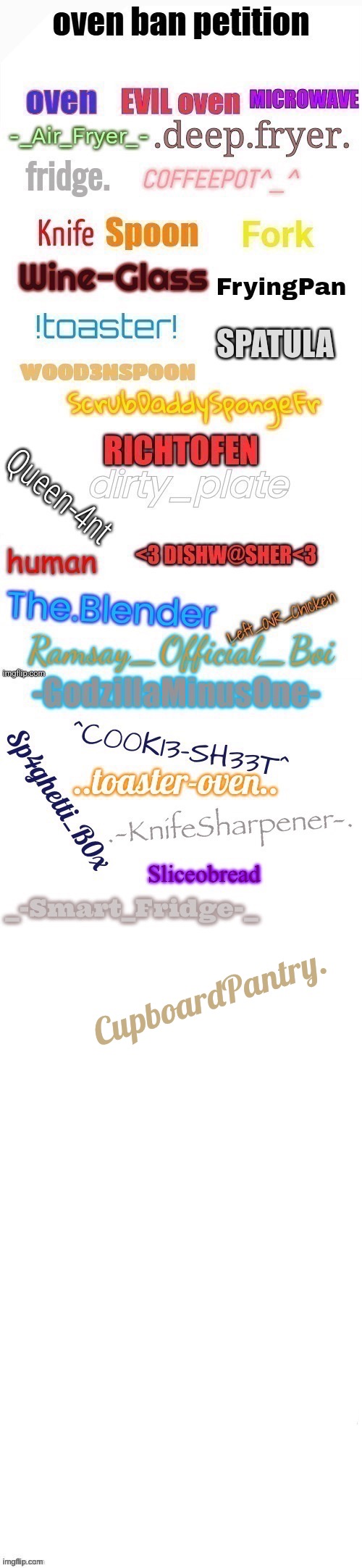 Oven ban petition | CupboardPantry. | made w/ Imgflip meme maker