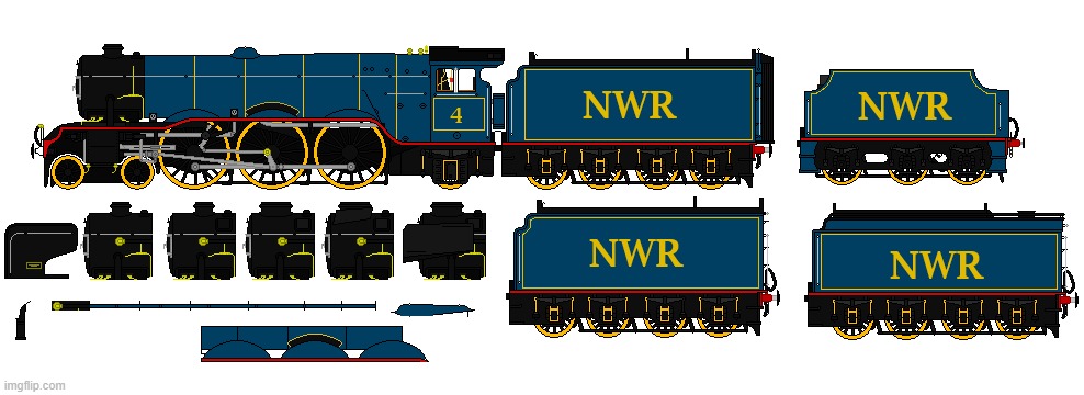 spritesheet of an LNER A3 in Wilbert Awdry's "broomstick" livery | made w/ Imgflip meme maker