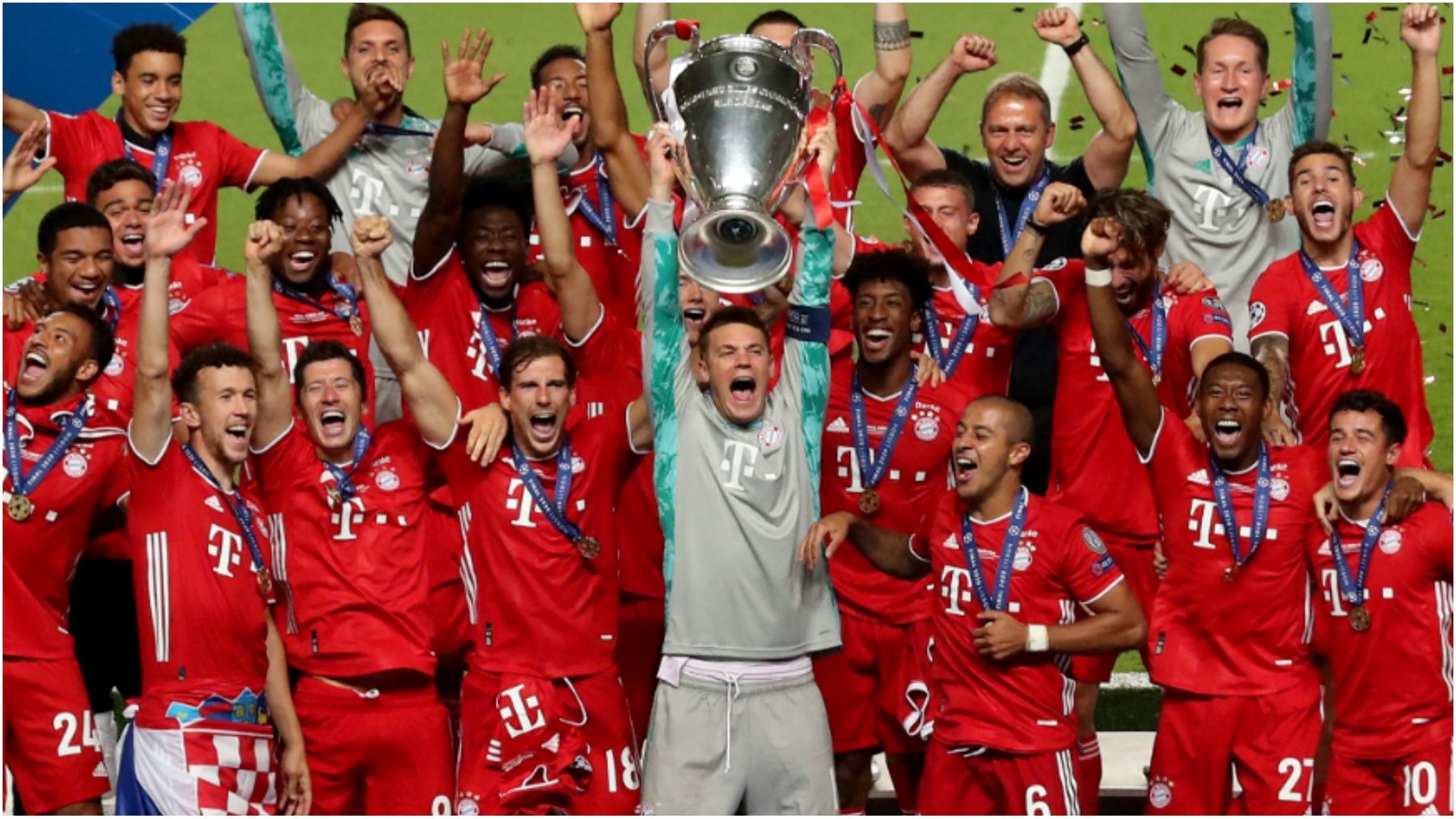 High Quality Bayern Munich lifting ucl trophy Blank Meme Template