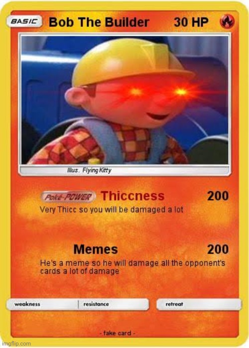 Bob the builder Pokemon card | image tagged in fun,bob the builder,pokemon | made w/ Imgflip meme maker