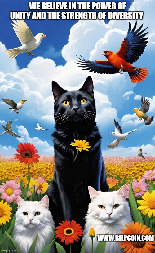 WE BELIEVE IN THE POWER OF UNITY AND THE STRENGTH OF DIVERSITY; WWW.BILPCOIN.COM | made w/ Imgflip meme maker