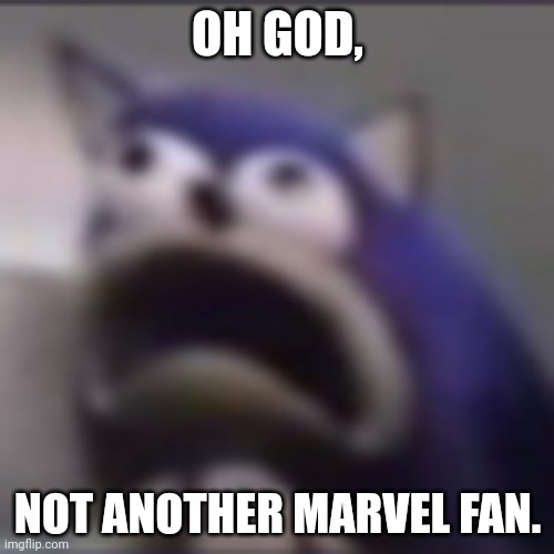 distress | OH GOD, NOT ANOTHER MARVEL FAN. | image tagged in distress | made w/ Imgflip meme maker