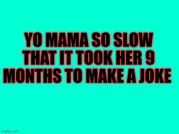 YO MAMA SO SLOW THAT IT TOOK HER 9 MONTHS TO MAKE A JOKE | image tagged in msmg | made w/ Imgflip meme maker