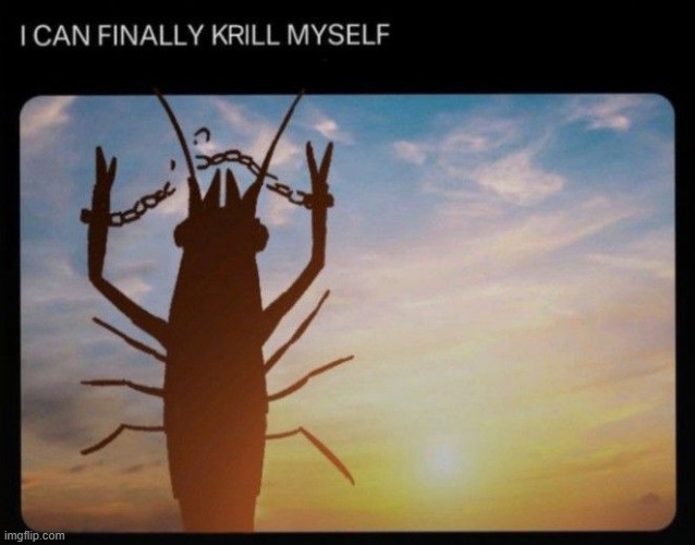 I CAN FINALLY KRILL MYSELF | image tagged in i can finally krill myself | made w/ Imgflip meme maker