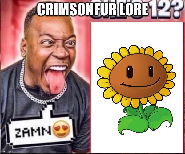 ZAMN SHE'S 12? | CRIMSONFUR LORE | image tagged in zamn she's 12 | made w/ Imgflip meme maker