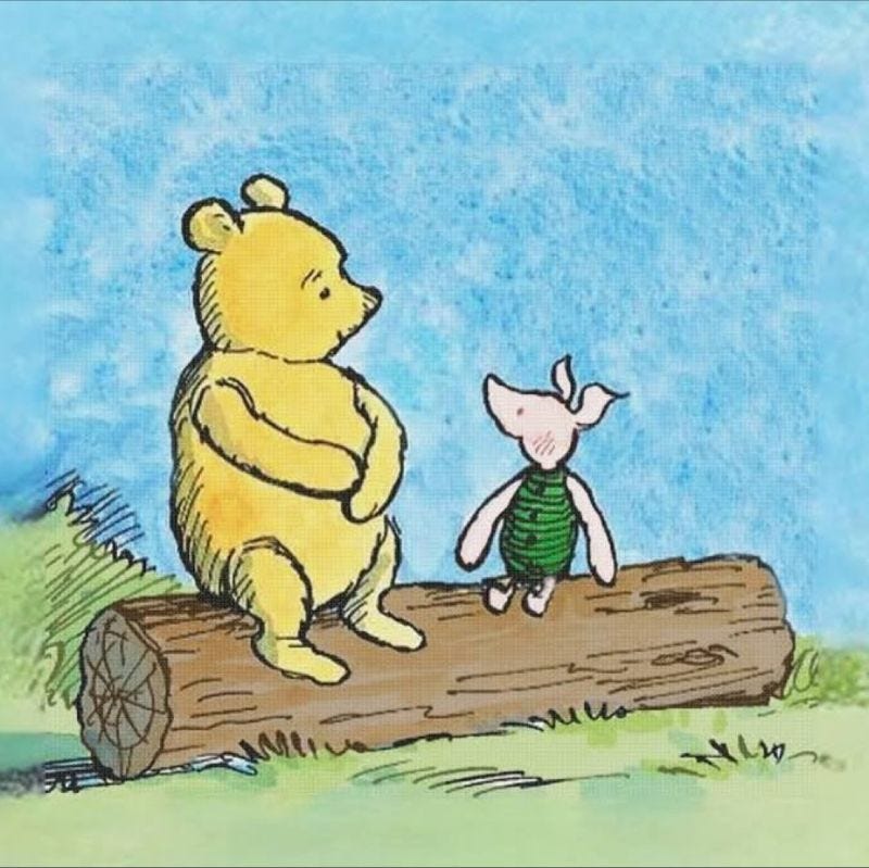 High Quality Winnie and piglet Blank Meme Template
