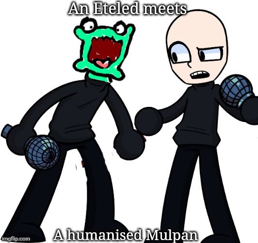 Crossover | An Eteled meets; A humanised Mulpan | image tagged in eteled dreemurr | made w/ Imgflip meme maker