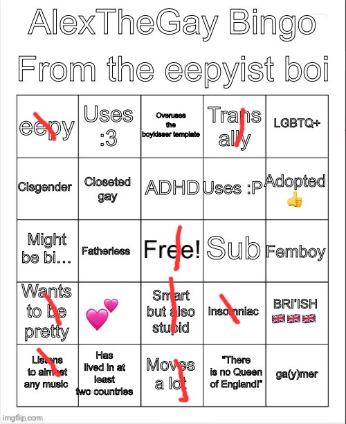 Alex bingo | image tagged in alex bingo | made w/ Imgflip meme maker