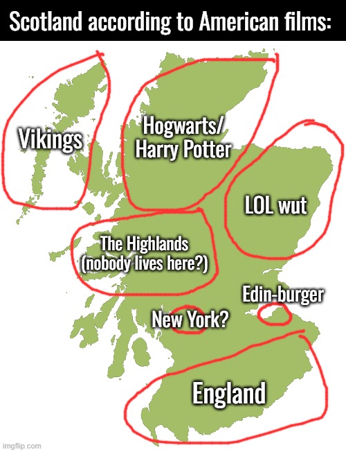 Scotland according to American films: | made w/ Imgflip meme maker