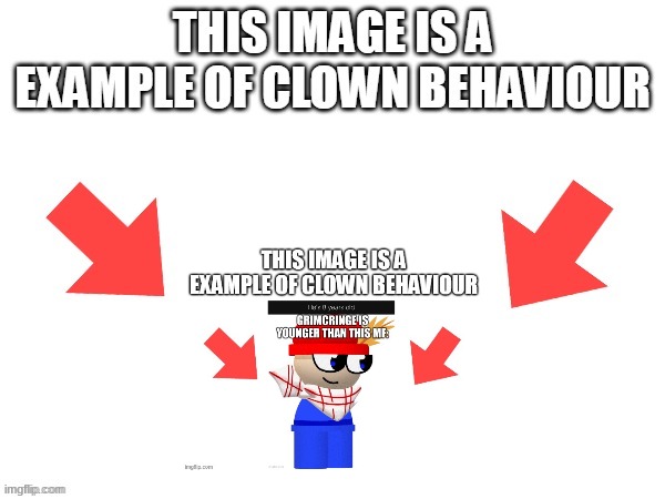 image tagged in this image is a example of clown behaviour | made w/ Imgflip meme maker