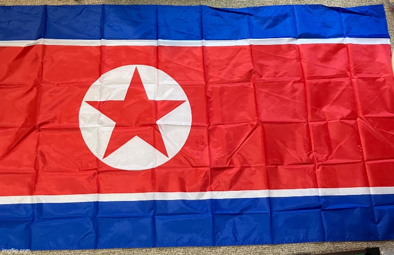 My North Korea flag | image tagged in flag,north korea | made w/ Imgflip meme maker