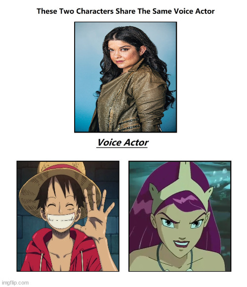 colleen clinkenbeard | image tagged in same voice actor,anime,mermaid,luffy,one piece,fun fact | made w/ Imgflip meme maker