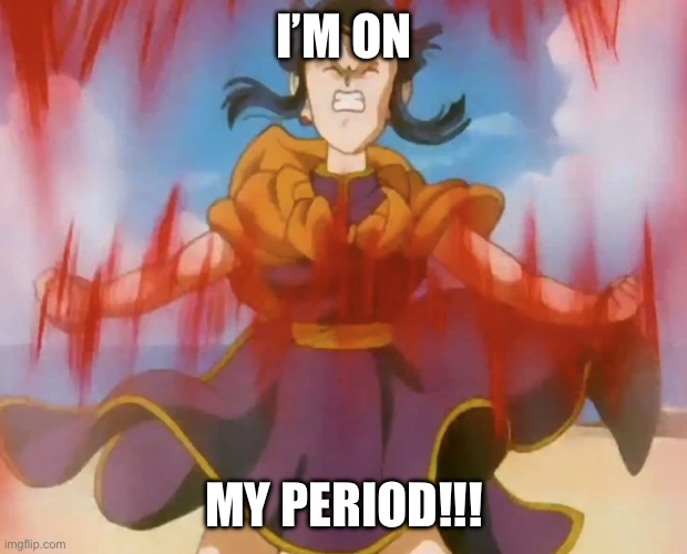 Chi Chi in a Nut Shell | I’M ON; MY PERIOD!!! | image tagged in dragon ball z,chi chi,pms,period | made w/ Imgflip meme maker