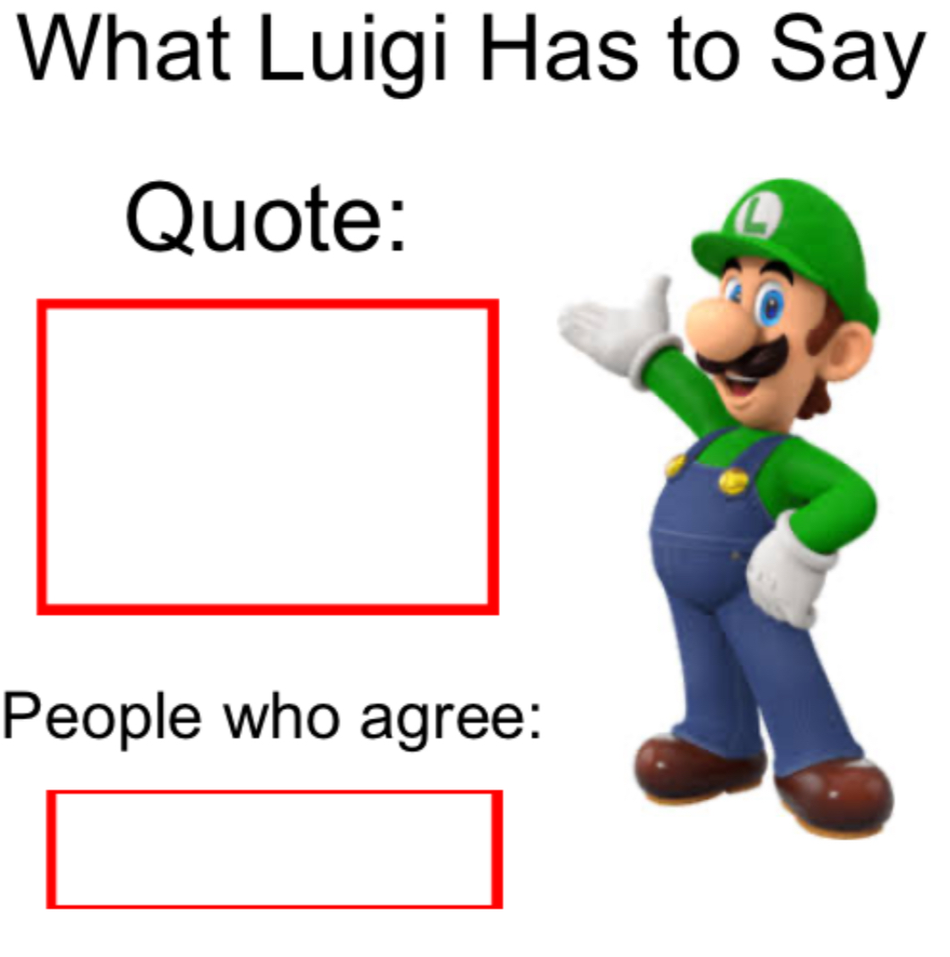 High Quality What Luigi Has to Say Blank Meme Template