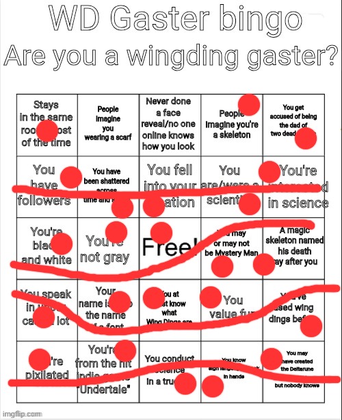 I'm Am Gatser | image tagged in wd gaster bingo | made w/ Imgflip meme maker