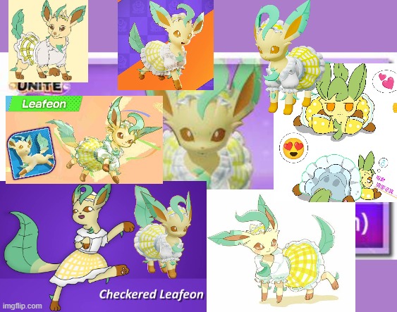 Get [Checkered-Style Leafeon]'d | image tagged in leafeon | made w/ Imgflip meme maker