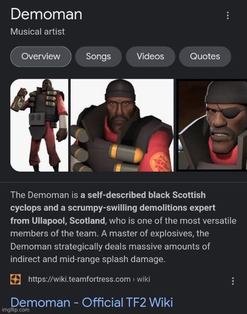 Demoman is a musical artist | made w/ Imgflip meme maker