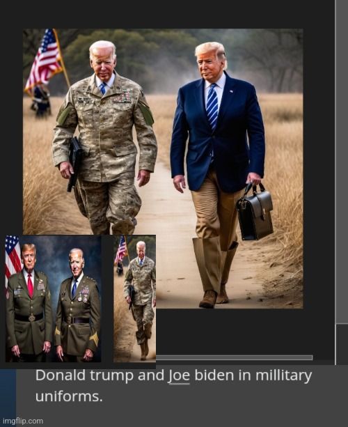 CREEPY AI ART | image tagged in ww3,donald trump,joe biden | made w/ Imgflip meme maker