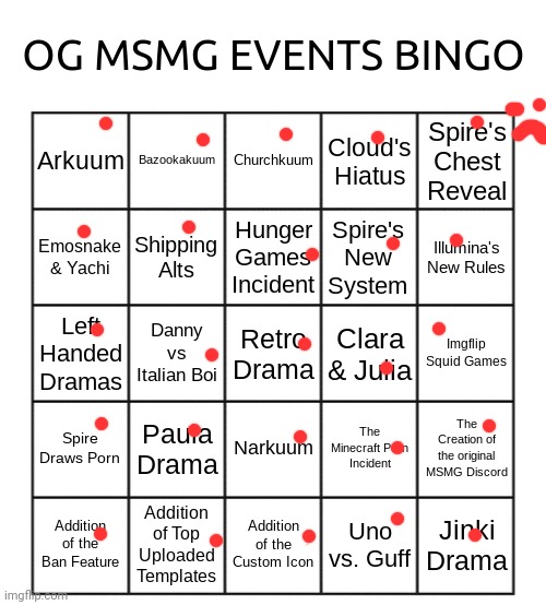 We've been through alot | image tagged in og msmg events bingo | made w/ Imgflip meme maker