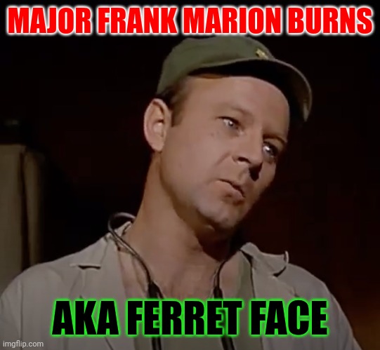 Ferret Face | MAJOR FRANK MARION BURNS; AKA FERRET FACE | image tagged in funny memes | made w/ Imgflip meme maker