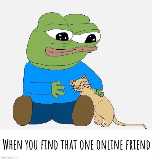 I have no other friends too | When you find that one online friend | image tagged in memes | made w/ Imgflip meme maker