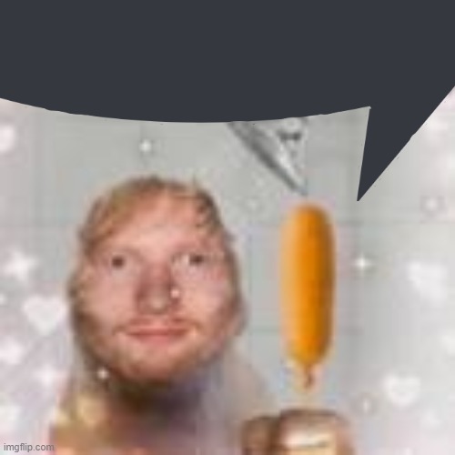 the corn dog′s last words | image tagged in ed sheeran holding a corn dog in the shower | made w/ Imgflip meme maker