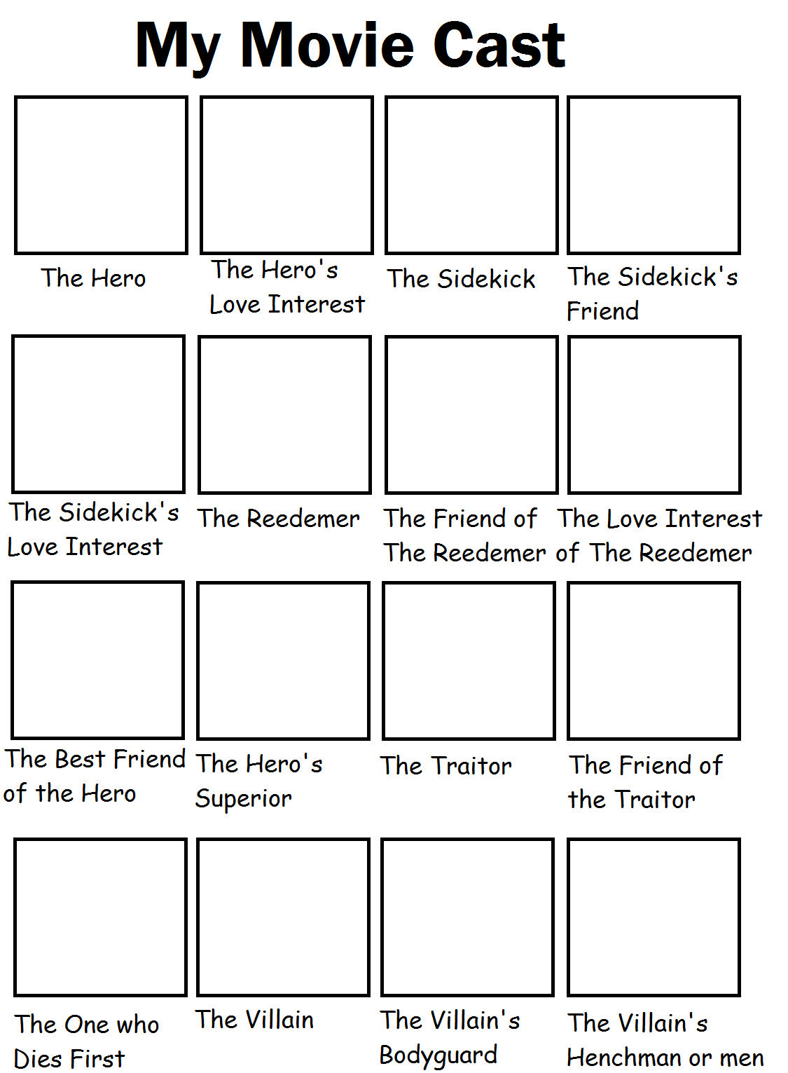 My movie cast Blank Meme Template