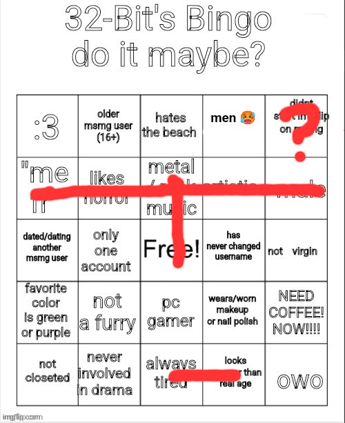 32's Bingo | image tagged in 32's bingo | made w/ Imgflip meme maker