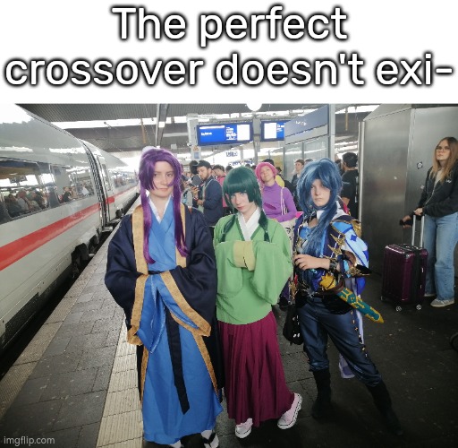 Damm. This looks like a perfect crossover. | The perfect crossover doesn't exi- | image tagged in the apothecary diaries,genshin impact,master sword | made w/ Imgflip meme maker