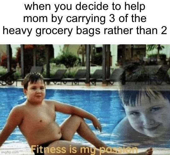 sooner or later we'll be able to lift entire black holes... | when you decide to help mom by carrying 3 of the heavy grocery bags rather than 2 | image tagged in fitness is my passion,groceries,shopping,helping mom,memes,relatable | made w/ Imgflip meme maker