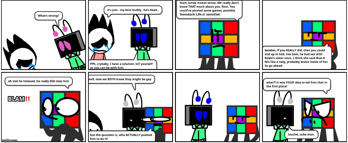 here’s two segments of OC lore part 6 [it’s still a work in progress] | made w/ Imgflip meme maker