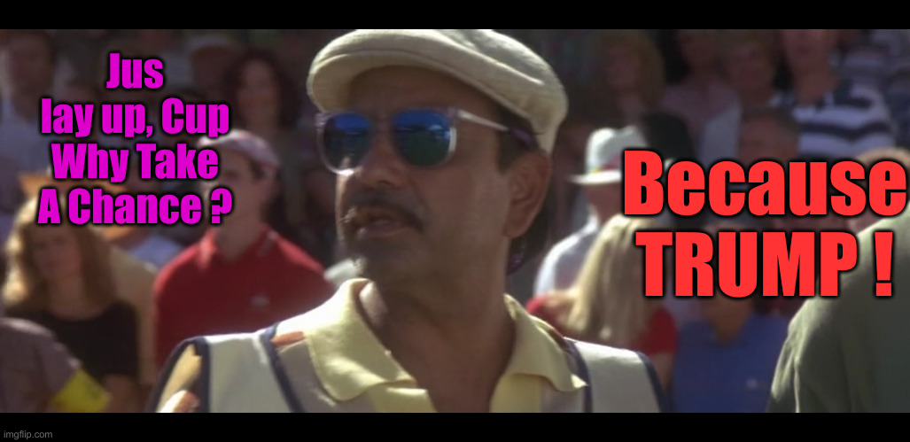 Tin Cup | Jus lay up, Cup
Why Take A Chance ? Because TRUMP ! | image tagged in tin cup | made w/ Imgflip meme maker