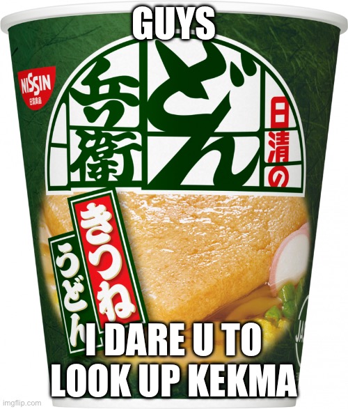 DONT DO IT DONT LOOK IT UP | GUYS; I DARE U TO LOOK UP KEKMA | image tagged in kitsume udon | made w/ Imgflip meme maker