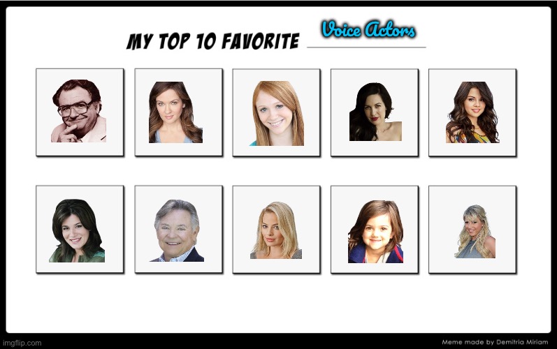 Brandon's Top 10 Favorite Voice Actors | Voice Actors | image tagged in my top 10,scooby doo,the loud house,youtube,same voice actor,nickelodeon | made w/ Imgflip meme maker