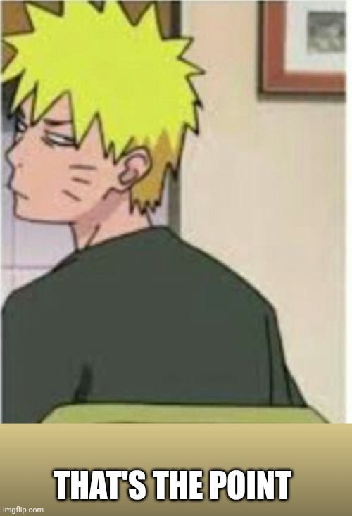 Naruto really? Face | THAT'S THE POINT | image tagged in naruto really face | made w/ Imgflip meme maker