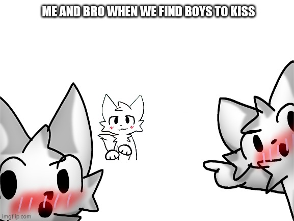 Me and bro | ME AND BRO WHEN WE FIND BOYS TO KISS | image tagged in gay,boykisser | made w/ Imgflip meme maker