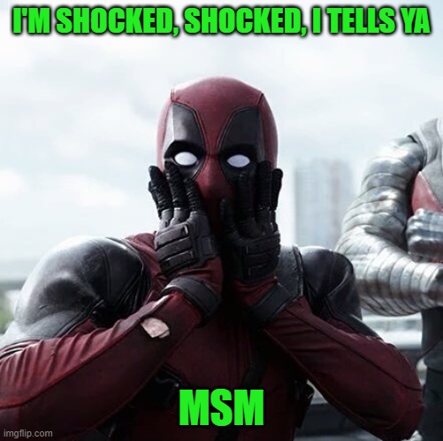 Deadpool Surprised Meme | I'M SHOCKED, SHOCKED, I TELLS YA MSM | image tagged in memes,deadpool surprised | made w/ Imgflip meme maker